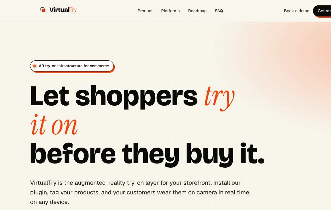 VirtualTry website
